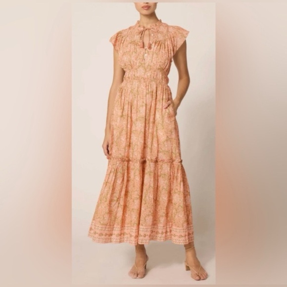 Cleobella Peach Floral Maxi Dress